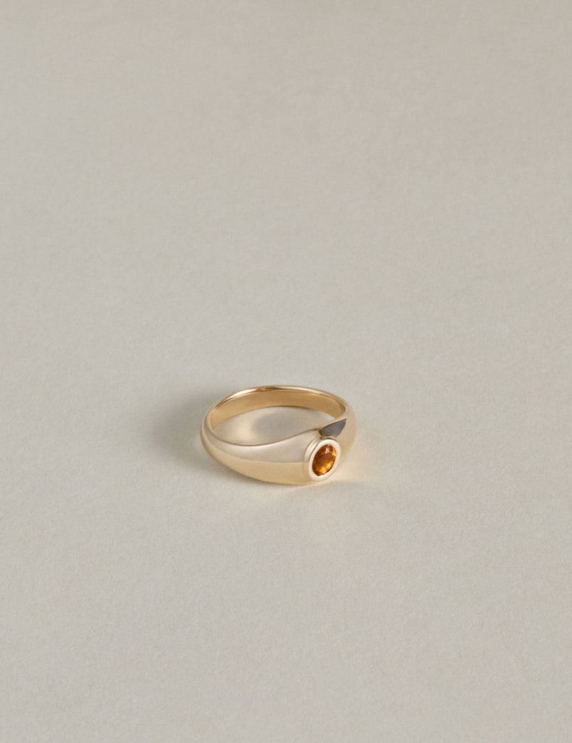 Baby Tilt Signet Ring with Citrine