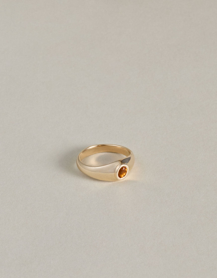 Baby Tilt Signet Ring with Citrine
