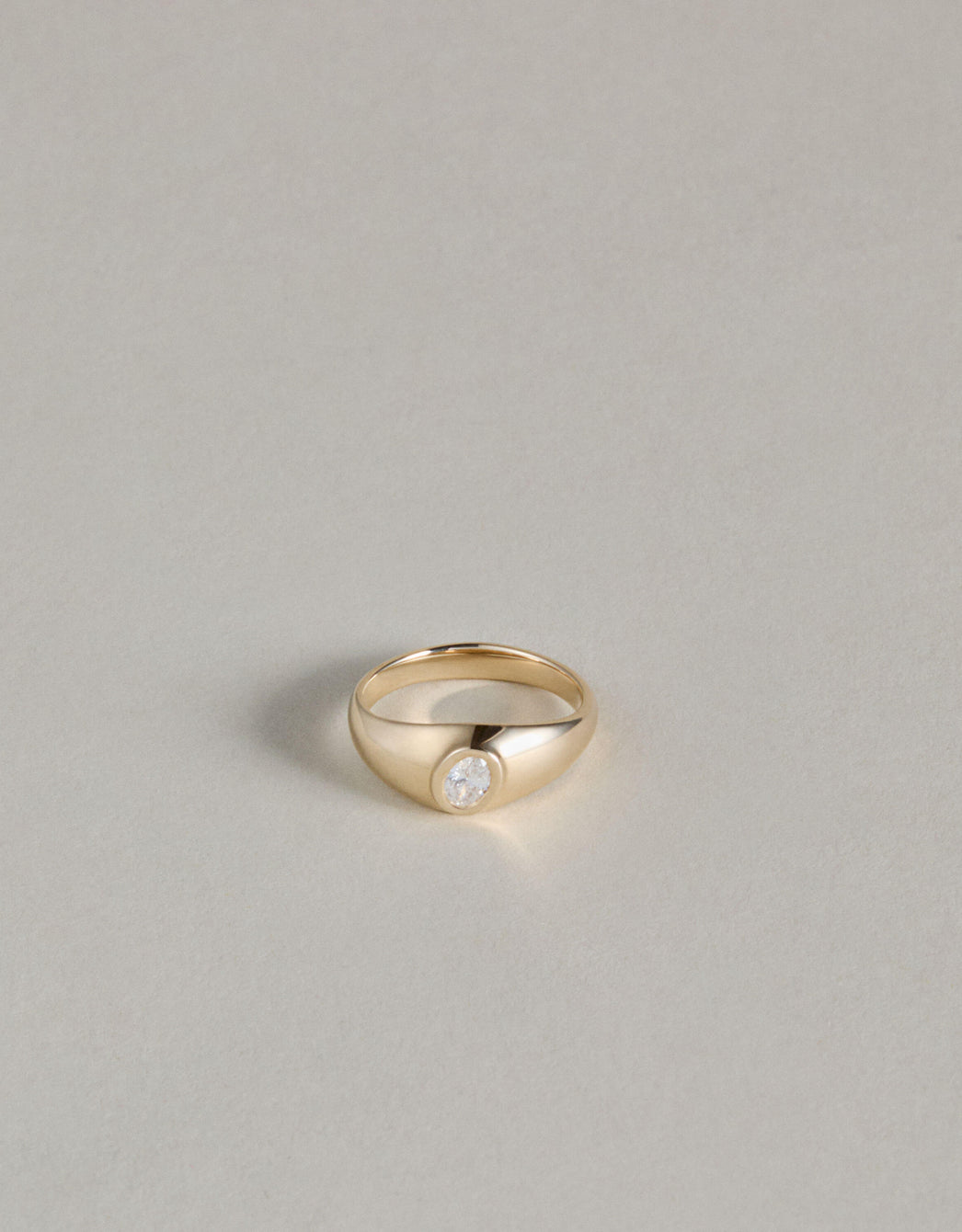 Baby Tilt Signet Ring with Diamond