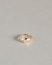 Baby Tilt Signet Ring with Diamond