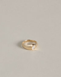 Baby Tilt Signet Ring with Diamond