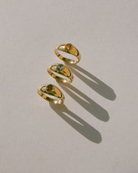 Baby Tilt Signet Ring with Garnet