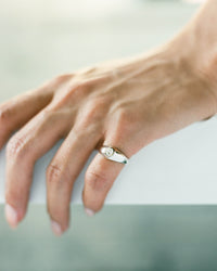 Baby Tilt Signet Ring with Diamond