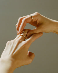 Column Stack Rings with Pavé Diamonds