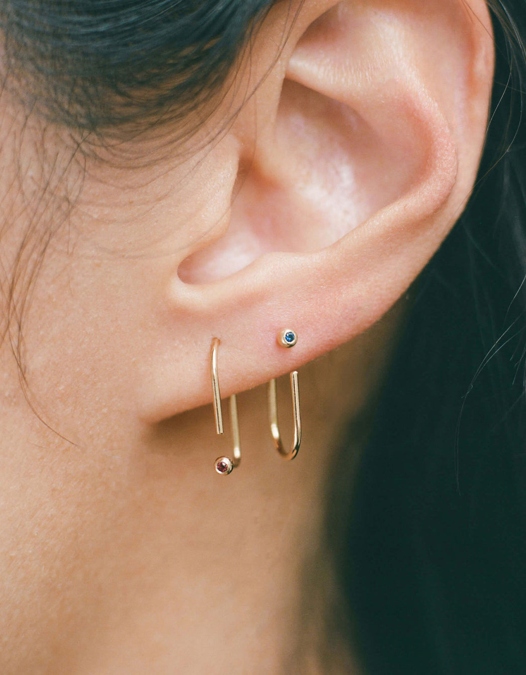 Gem Bend I Earring