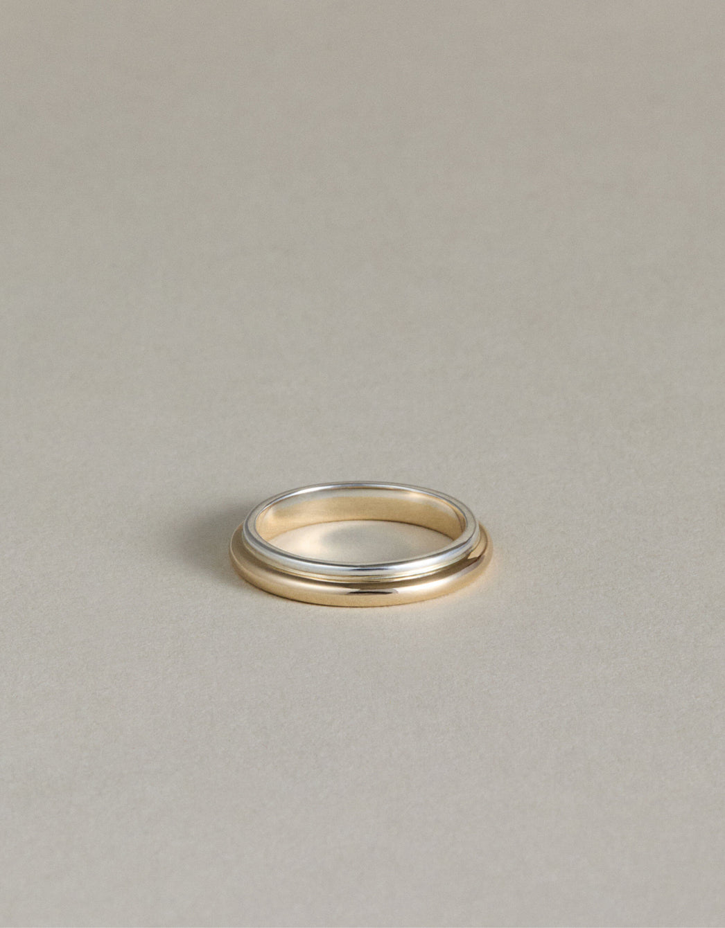 Mixed Metal Column Stack Ring, Gold with Silver