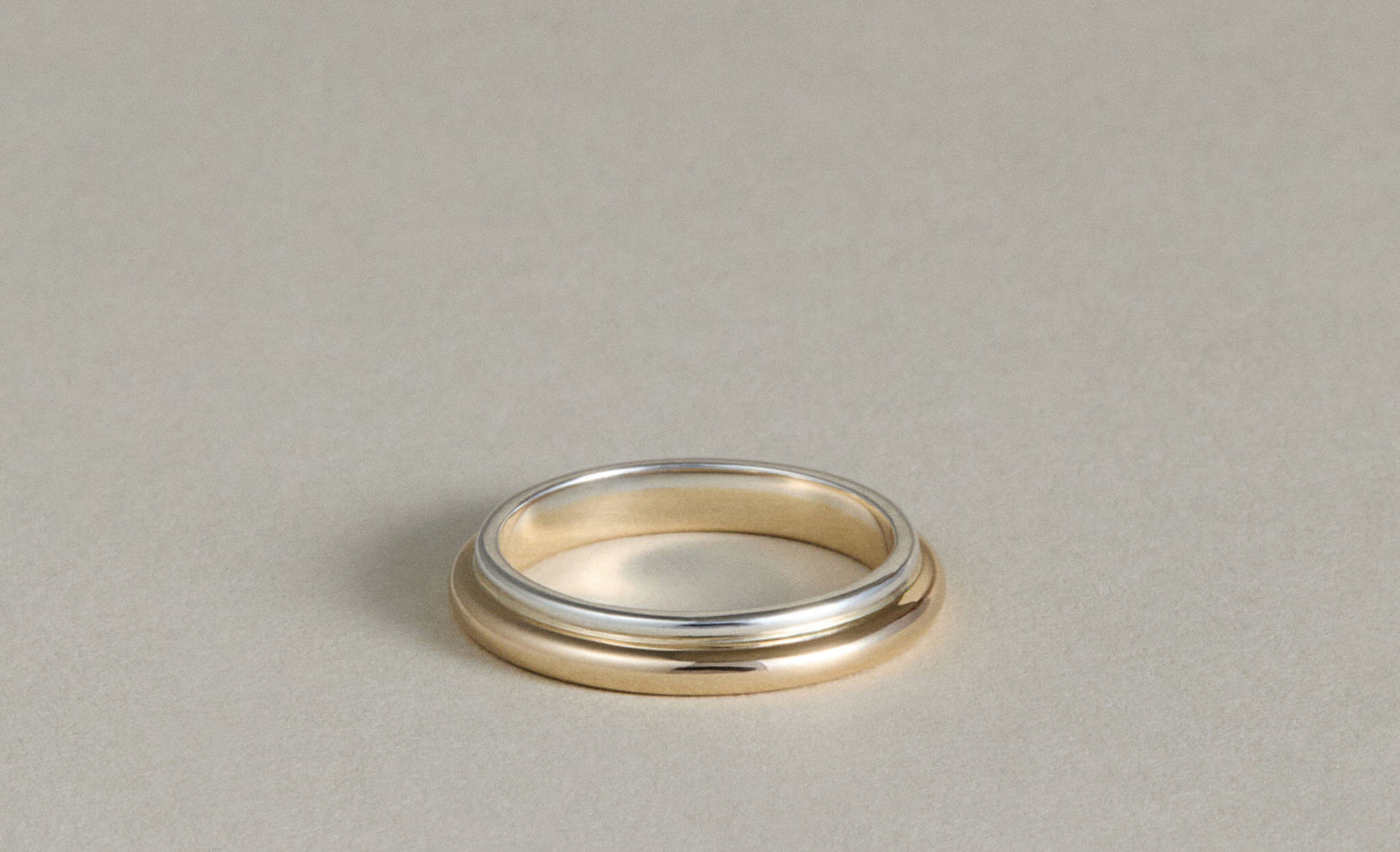 Mixed Metal Column Stack Ring, Gold with Silver