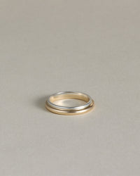 Mixed Metal Column Stack Ring, Gold with Silver