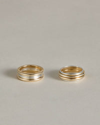 Mixed Metal Column Stack Ring, Gold with Silver