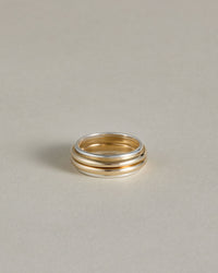 Mixed Metal Column Stack Ring, Gold with Silver