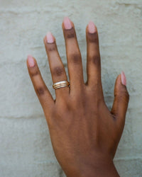 Mixed Metal Column Stack Ring, Gold with Silver