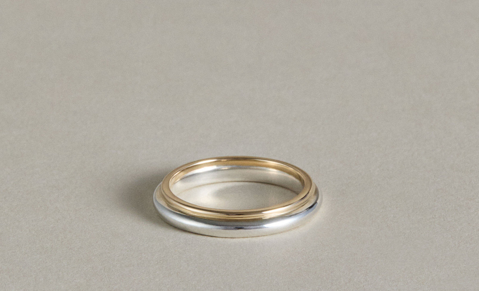 Mixed Metal Column Stack Ring, Silver with Gold