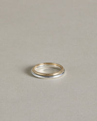 Mixed Metal Column Stack Ring, Silver with Gold
