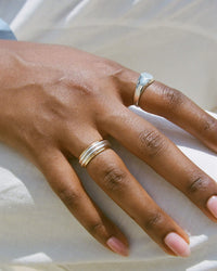 Mixed Metal Column Stack Ring, Silver with Gold