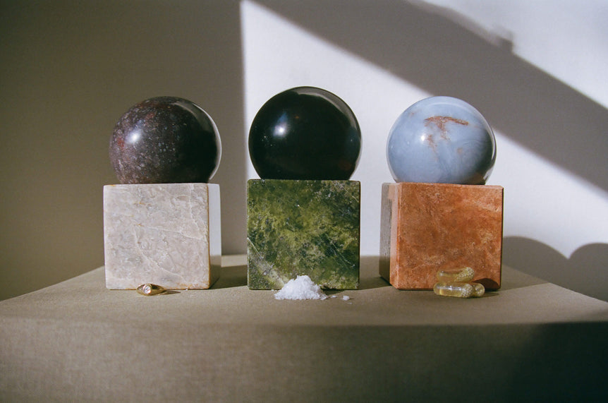 Stone Vessel, Black Onyx + Green Serpentine