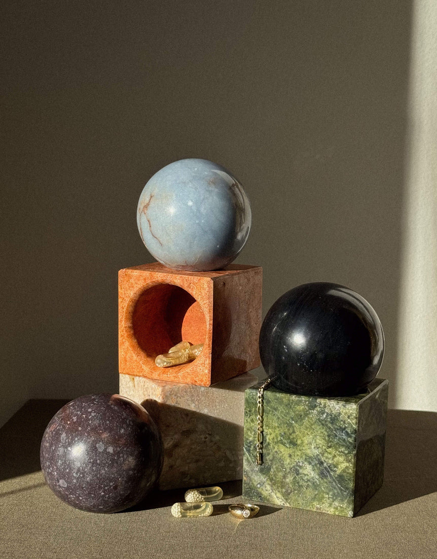 Stone Vessel, Black Onyx + Green Serpentine