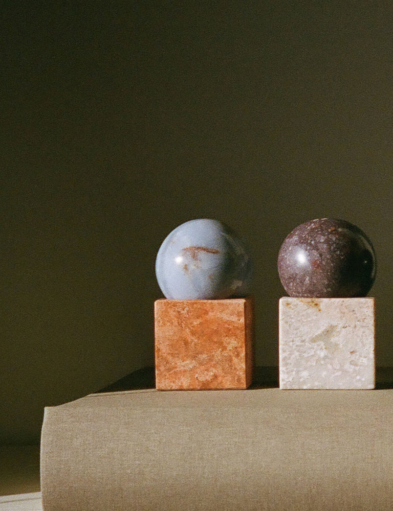 Stone Vessel, Blue Celestine + Orange Jasper