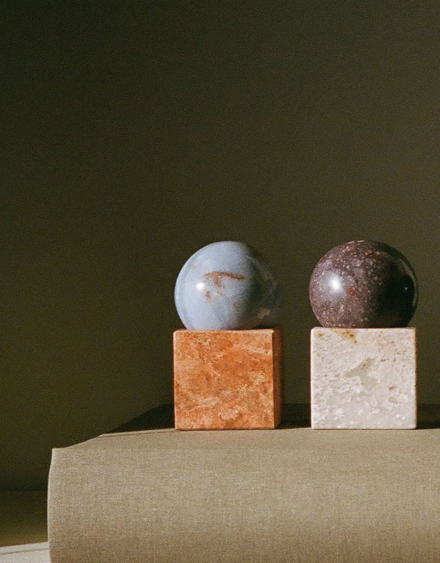 Stone Vessel, Blue Celestine + Orange Jasper