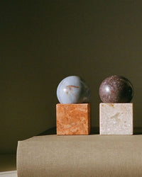 Stone Vessel, Blue Celestine + Orange Jasper