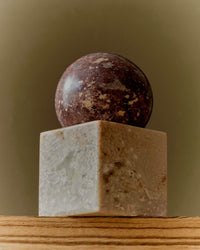Stone Vessel, Burgundy Soapstone + Cream Soapstone
