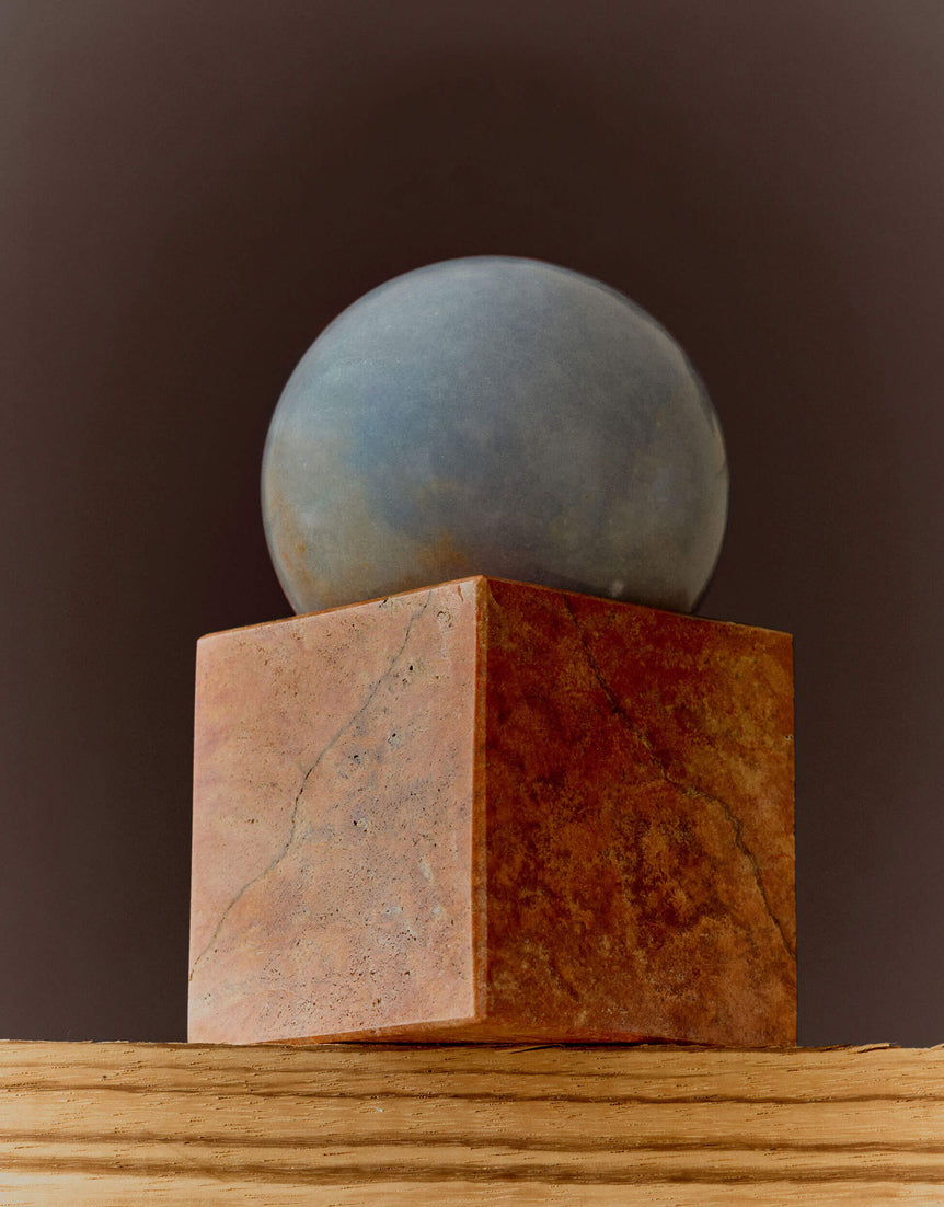 Stone Vessel, Blue Celestine + Orange Jasper