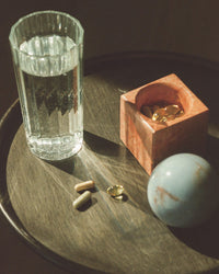 Stone Vessel, Blue Celestine + Orange Jasper