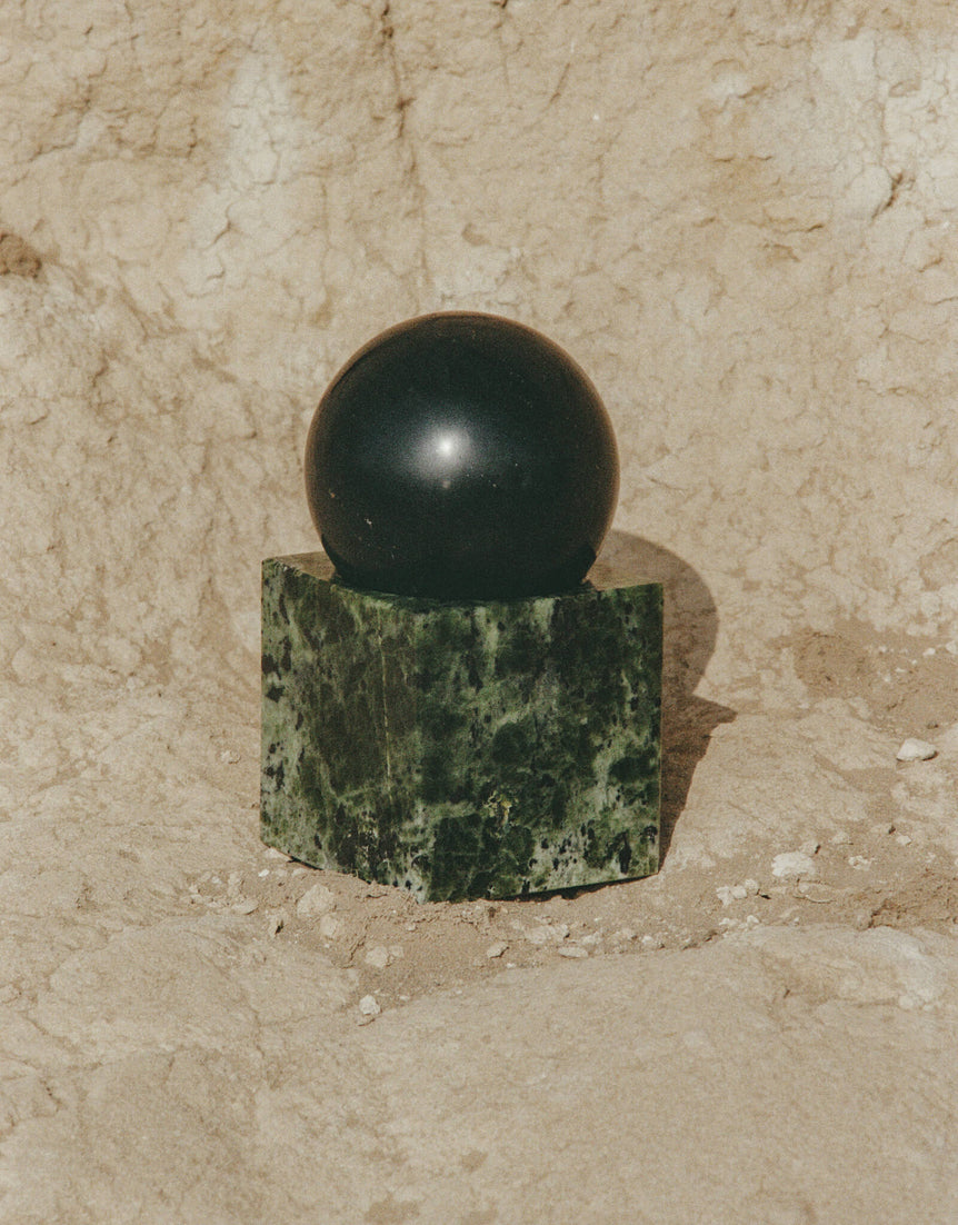 Stone Vessel, Black Onyx + Green Jade