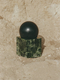 Stone Vessel, Black Onyx + Green Jade